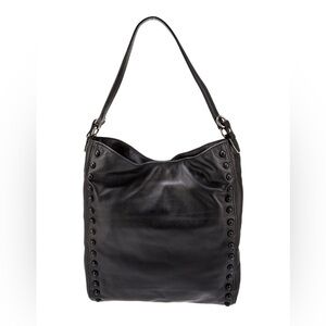 Loeffler Randall Black Leather Studded Shoulder Bag | classic everyday tote work